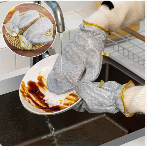 🧤 Steel Wire Cleaning Glove Pair (Pack of 2) – Tough on Dirt, Gentle on Hands 💪✨