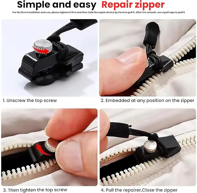 Universal Zipper Fixer – PACK OF 3 (size: S,M,L)