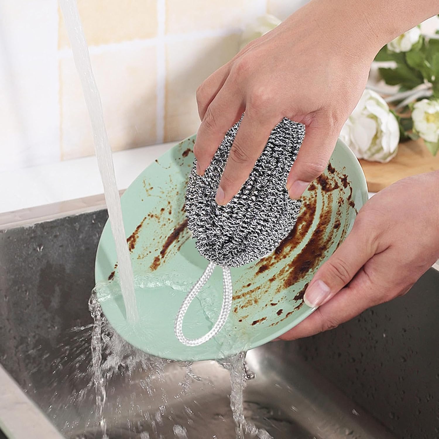 Stainless Steel Wire Ball Scrubber – Heavy‑Duty Dish & Pot Cleaner